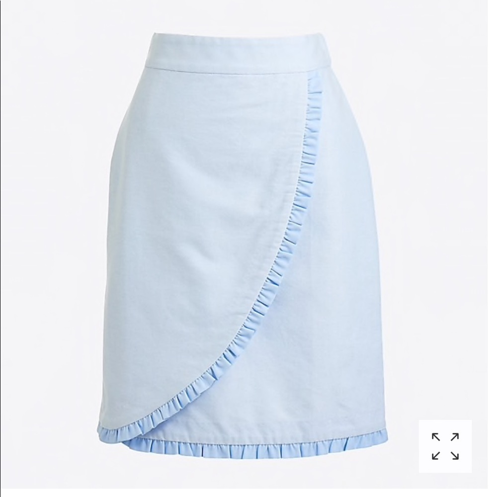 Oxford Ruffle Skirt J Crew Size 0